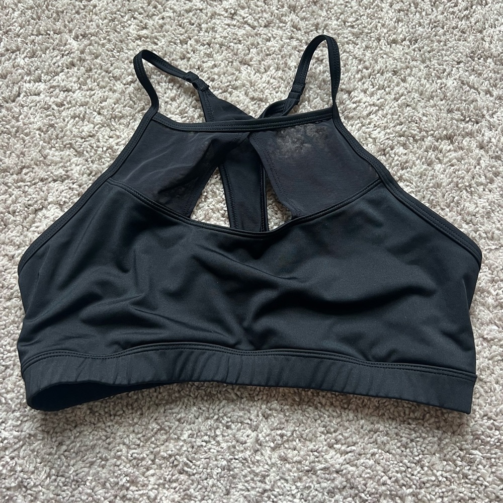 Black High-Neck Sports Bra